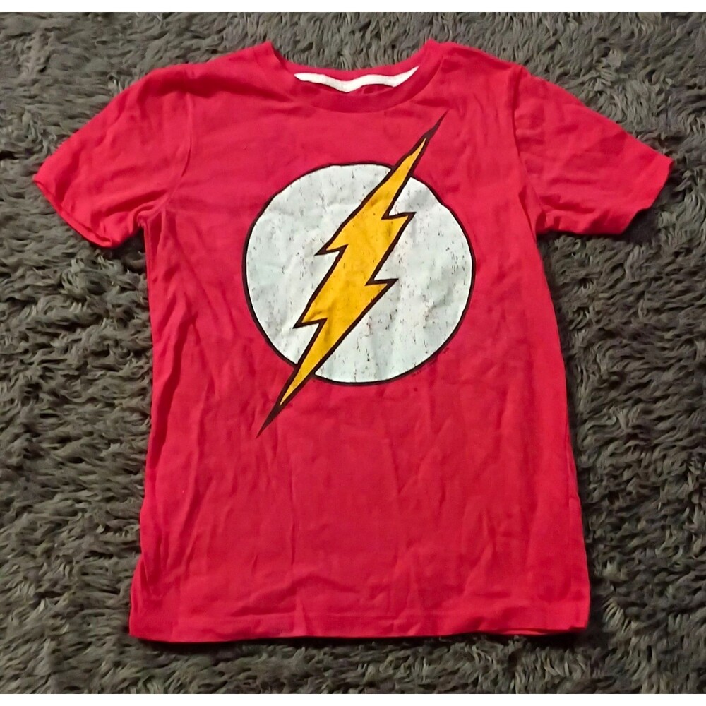 Old Navy Boys S Red Short Sleeve Crew Neck The Flash Logo Graphic T-Shirt
